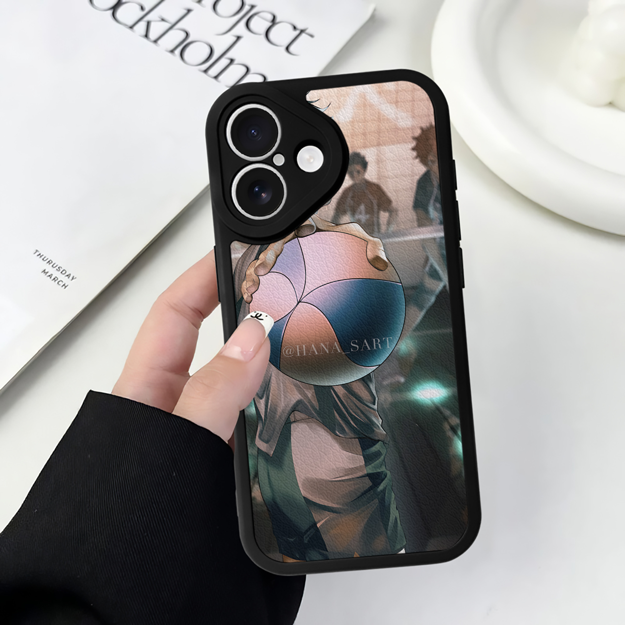（画像用） ハイキュー!! Haikyu!! 【iPhone 16シリーズ対応】シリコンスマホケース（レザー調） 材質：シリコン